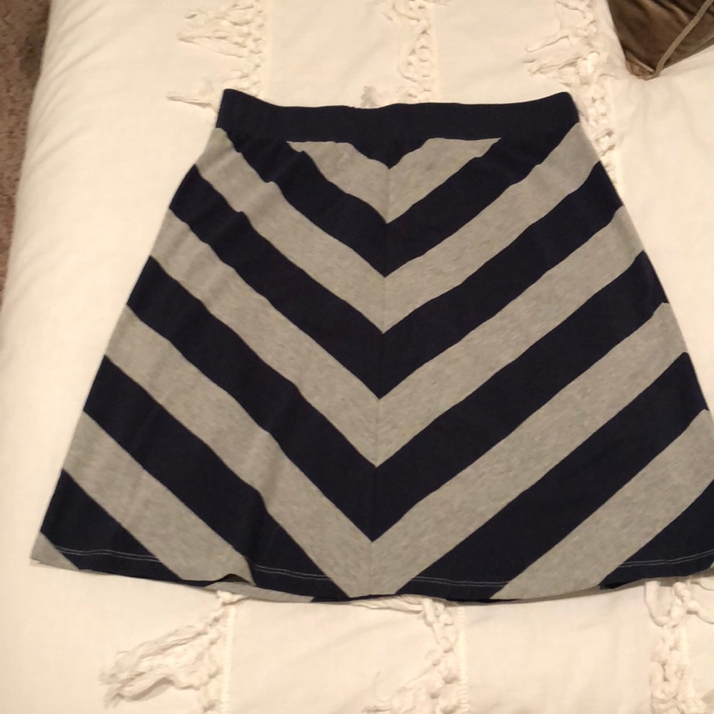 NWT navy and gray striped skirt